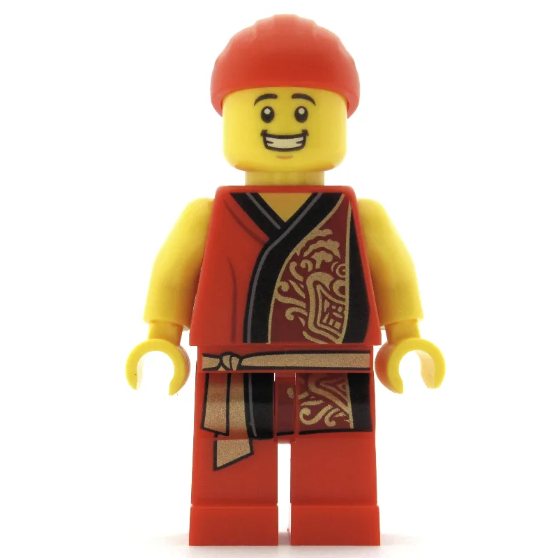 Man, Red Robe with Gold Sash Belt, Red Bandan… — minifigurine LEGO | Brick Broker