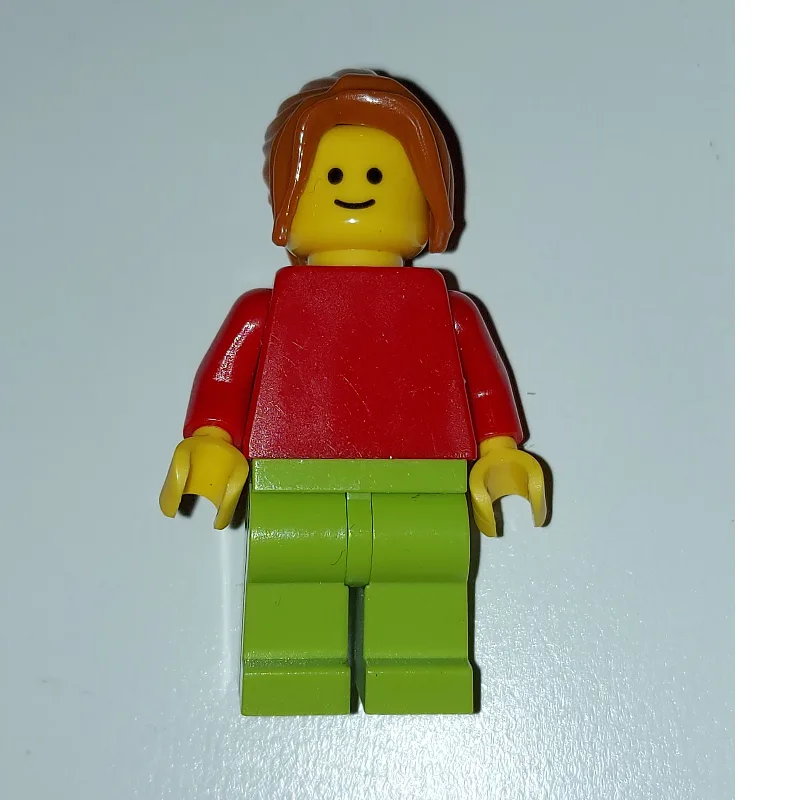 Woman, Plain Red Torso, Lime Legs, Dark Orang… — minifigurine LEGO | Brick Broker