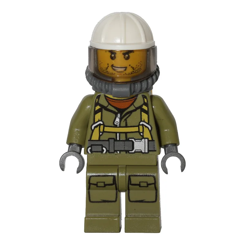 Volcano Explorer, Man, Olive Green Jumpsuit w… — minifigurine LEGO | Brick Broker