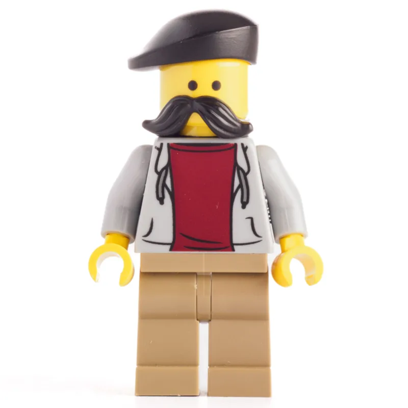 Light Bluish Grey Torso, Dark Tan Legs, Musta… — minifigurine LEGO | Brick Broker