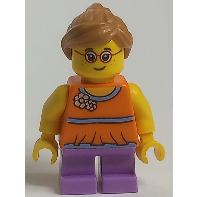 Kid - Orange Torso, Medium Lavender Legs, Med… — minifigurine LEGO | Brick Broker