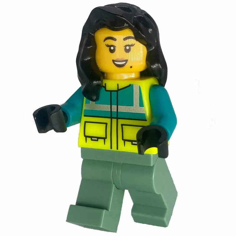 Paramedic, Vibrant Yellow Safety Jacket, Sand… — minifigurine LEGO | Brick Broker