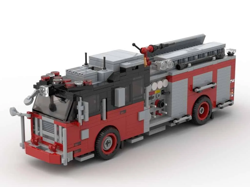 BlueBrixx Pompe Seagrave Version 3 rouge/noir (BB-101368) - prix | Brick Broker