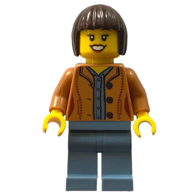 Woman, Medium Nougat Jacket, Sand Blue Legs,… — minifigurine LEGO | Brick Broker