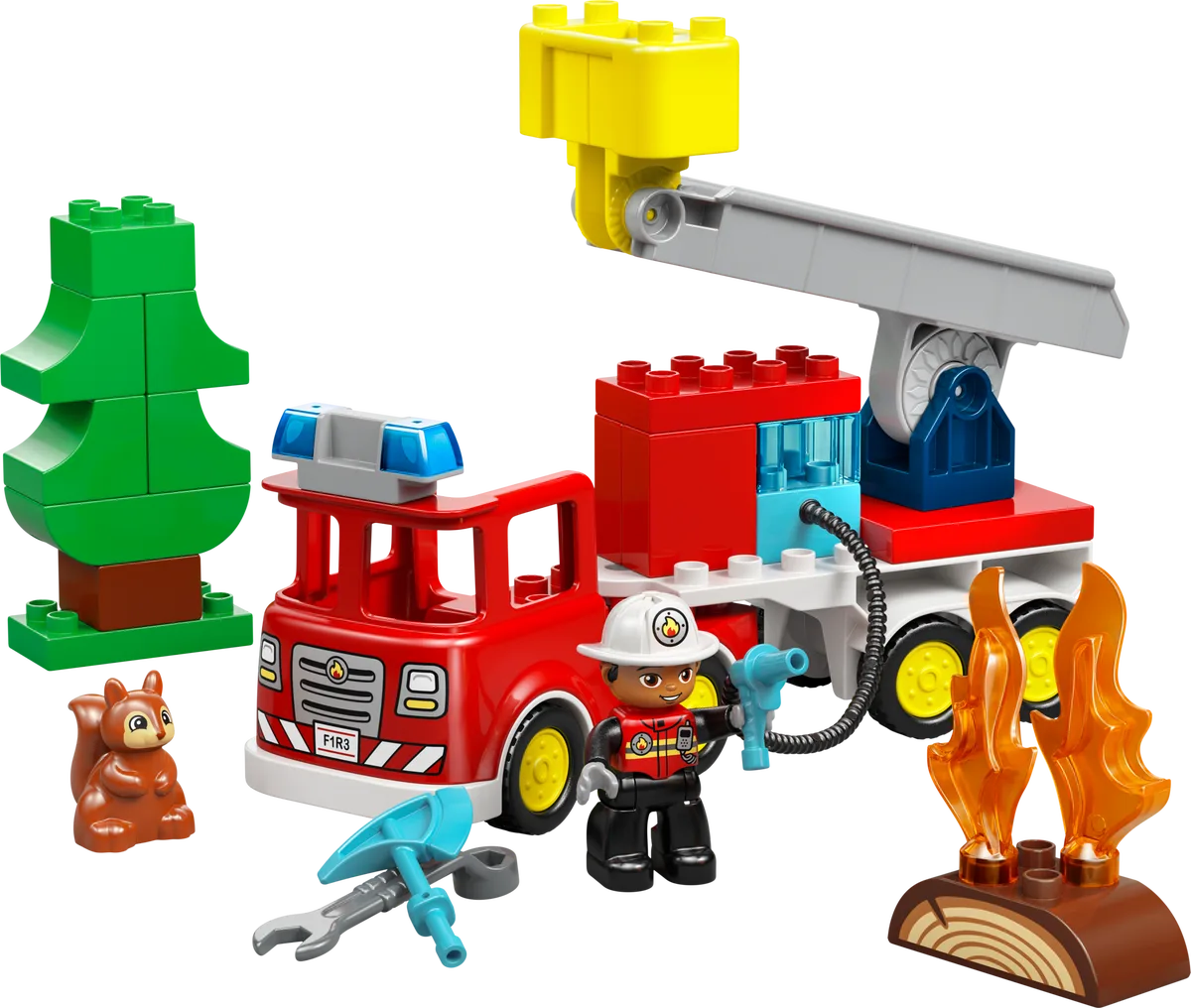 LEGO 10473 Camion de pompiers avec tuyau et pompier - prix | Brick Broker