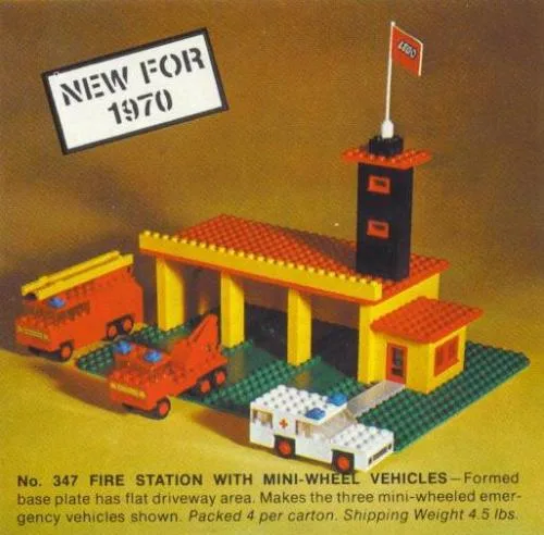 LEGO 347 Caserne de pompiers avec mini-voitures - prix | Brick Broker