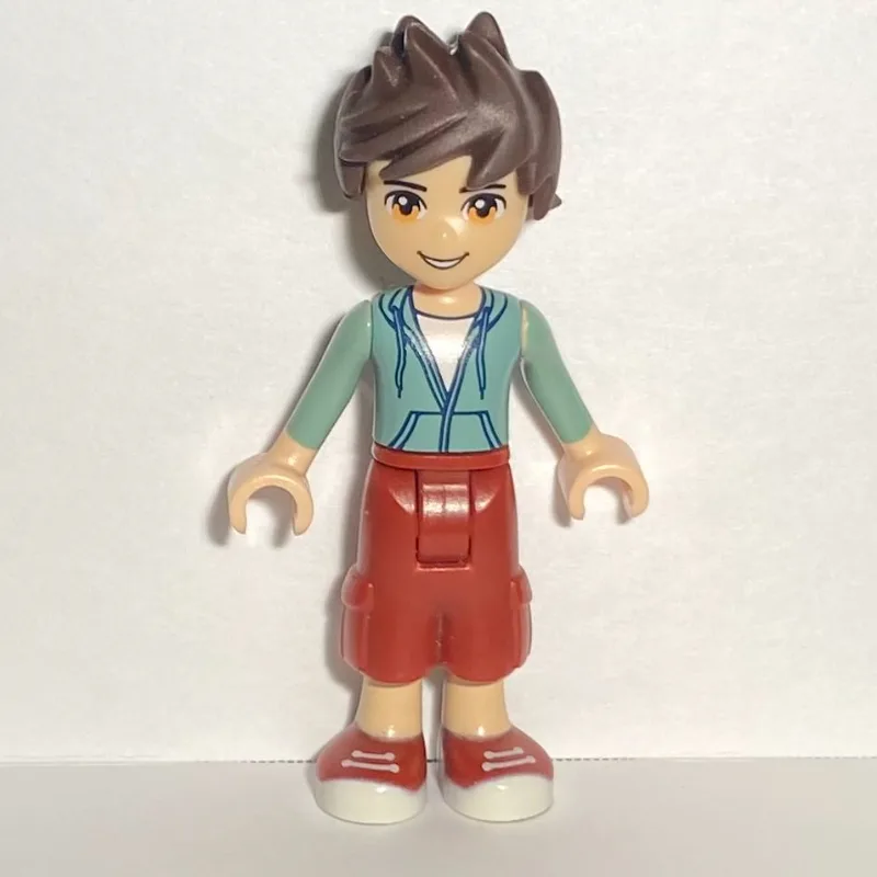 Noah - Sand Green Hoodie, Dark Red Trousers — minifigurine LEGO | Brick Broker