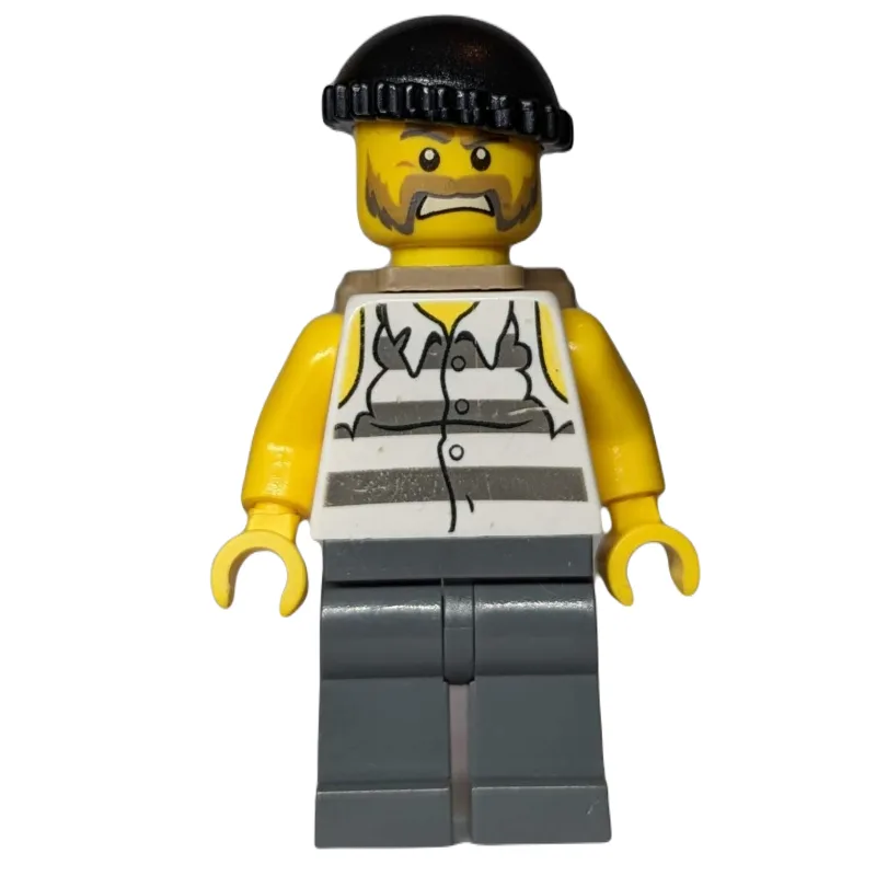 Criminal, Torn Prison Shirt, Dark Bluish Gray… — minifigurine LEGO | Brick Broker