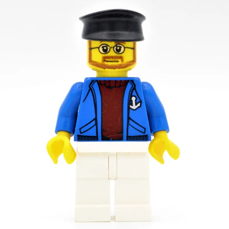 Sailor, Open Blue Jacket with Anchor over Dar… — minifigurine LEGO | Brick Broker