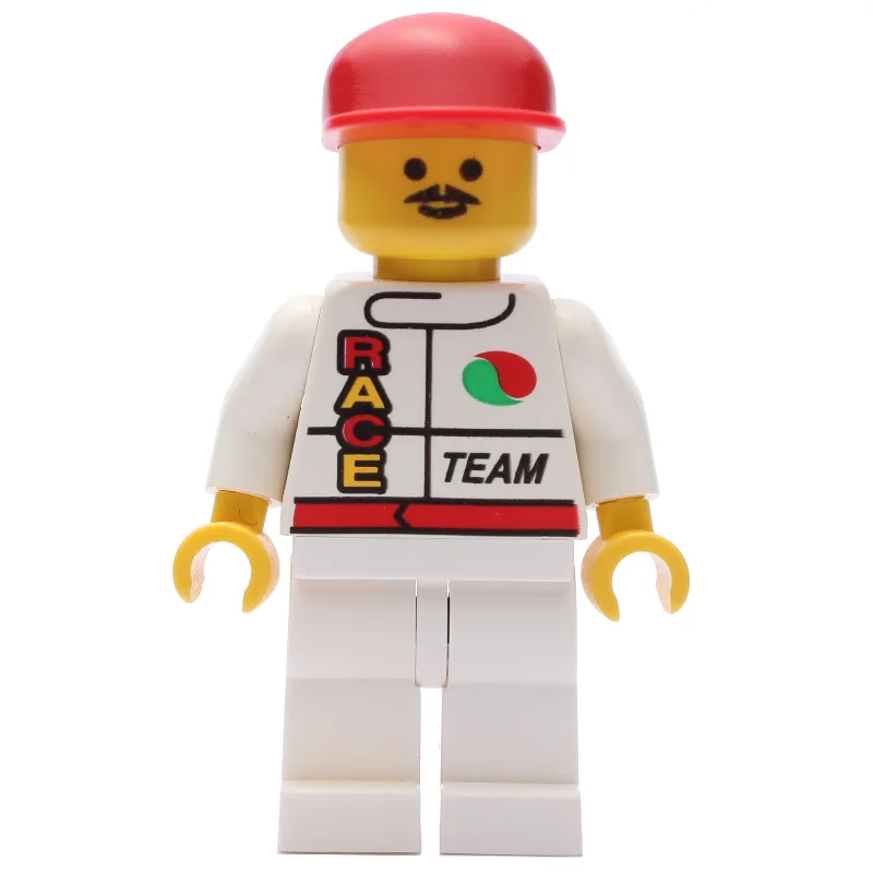 Racer, White Jacket with Octan Logo and 'RACE… — minifigurine LEGO | Brick Broker