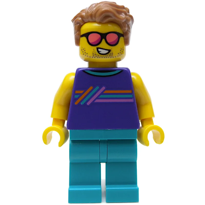 Man, Dark Purple Vest, Dark Turquoise Legs, C… — minifigurine LEGO | Brick Broker