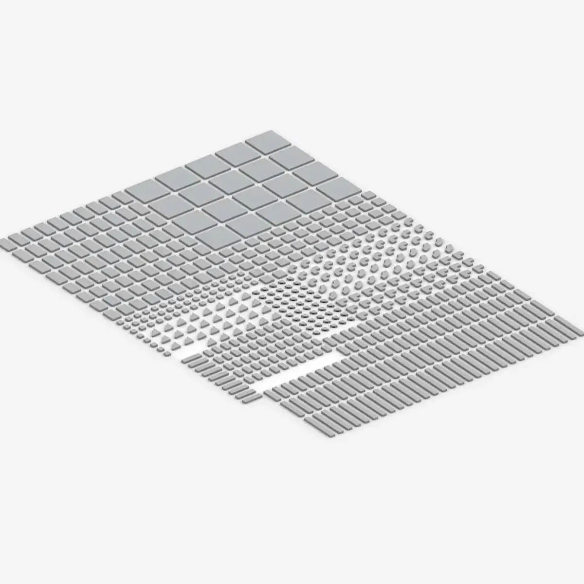 BlueBrixx Carreaux Brix, mélangés, Gris clair bleuté (BB-401164) - prix | Brick Broker