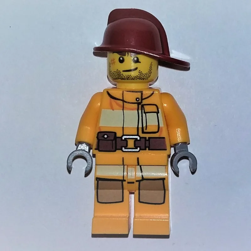 Fireman, Bright Light Orange Fire Suit, Dark… — minifigurine LEGO | Brick Broker