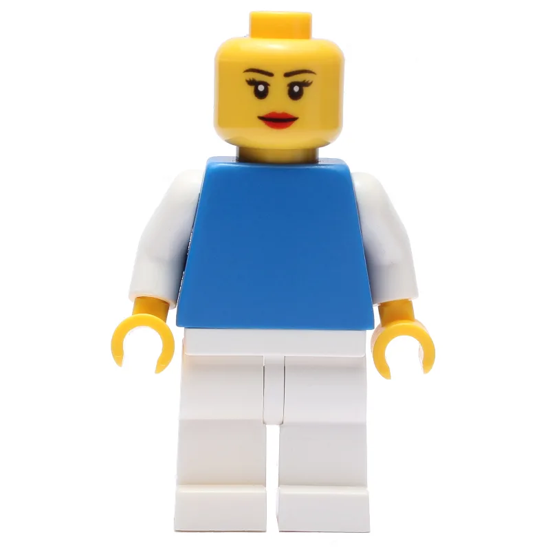 Woman, Blue Torso with White Arms, White Legs… — minifigurine LEGO | Brick Broker