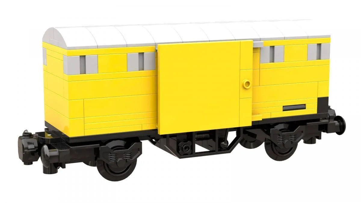BlueBrixx Wagon couvert de marchandises, jaune (BB-103826) - prix | Brick Broker