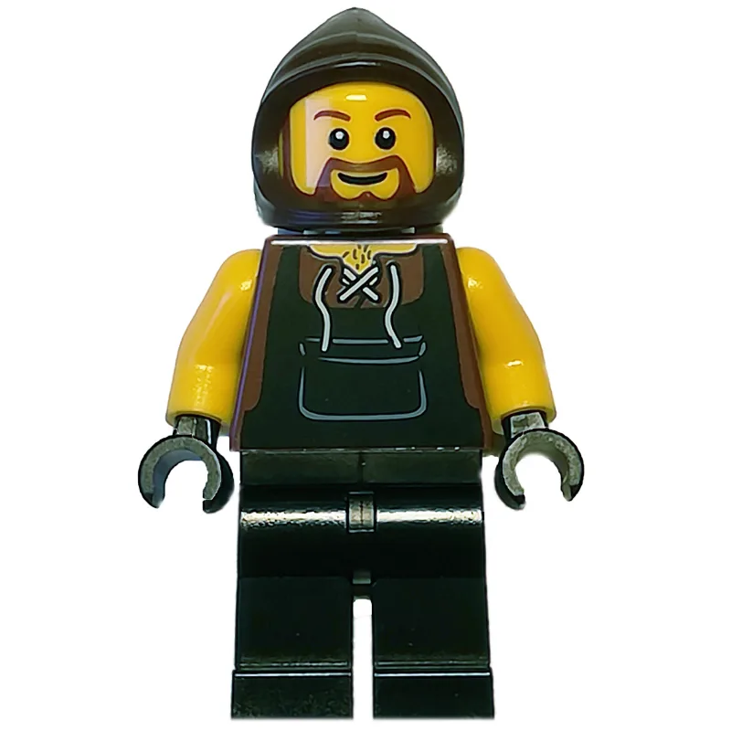 Blacksmith, Dark Brown Hood, Brown Beard — minifigurine LEGO | Brick Broker