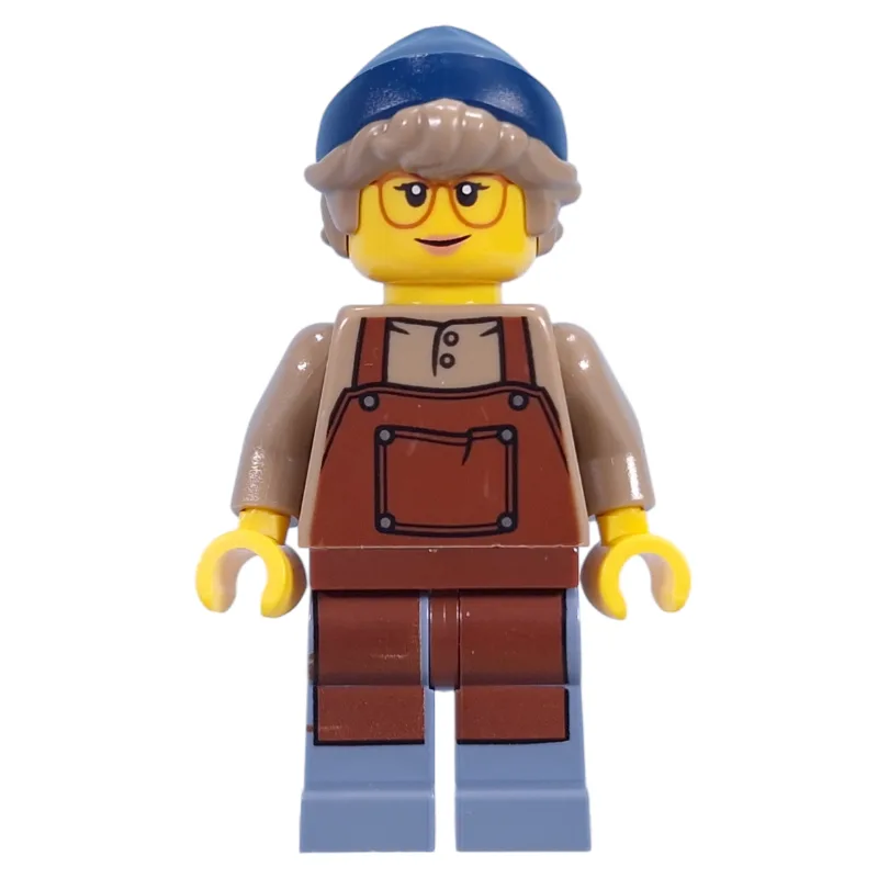 Barista, Reddish Brown Apron, Dark Blue Beanie — minifigurine LEGO | Brick Broker