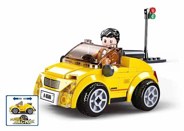 Sluban Cabriolet jaune à traction (SLB-M38-B0900) - prix | Brick Broker