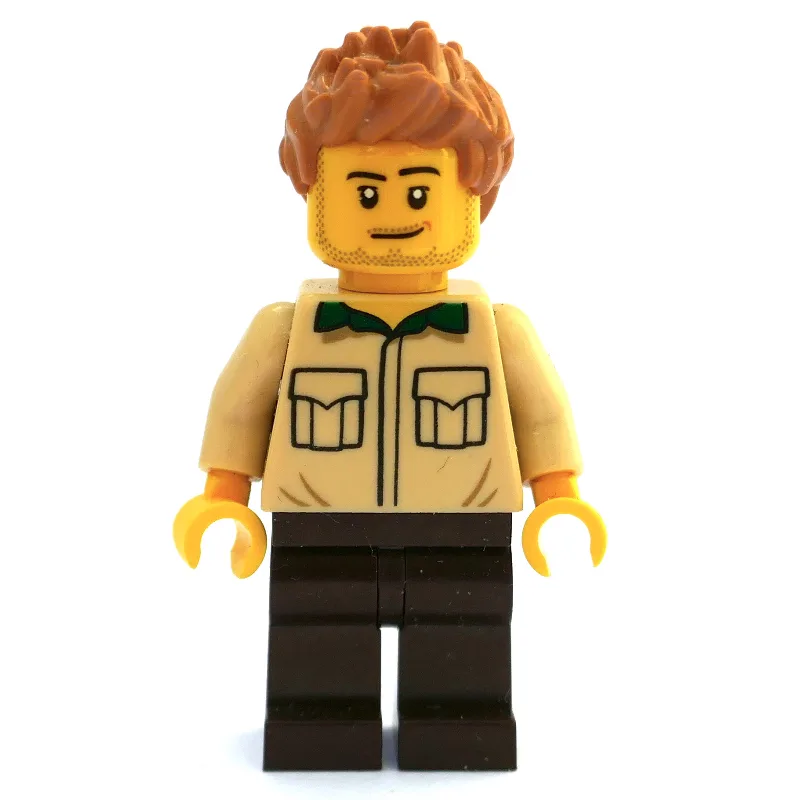 Tan Torso, Dark Brown Legs, Medium Nougat Hair — minifigurine LEGO | Brick Broker