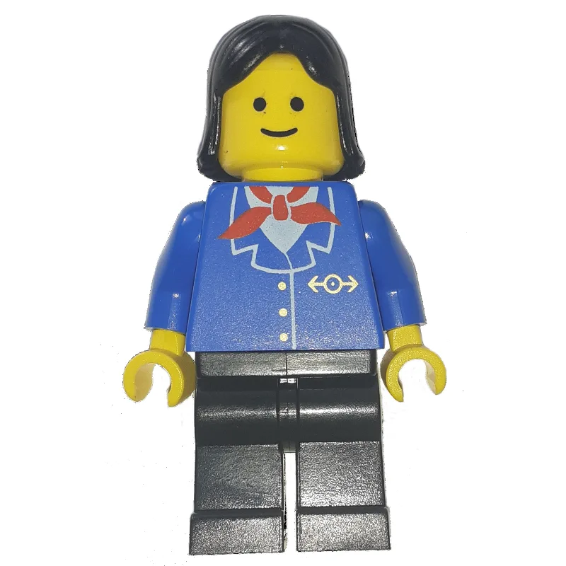 Train Worker - Blue Jacket, Black Legs, Femal… — minifigurine LEGO | Brick Broker