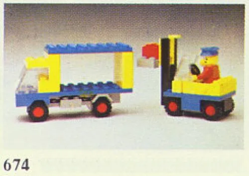 LEGO 674 Chariot élévateur et Camion - prix | Brick Broker