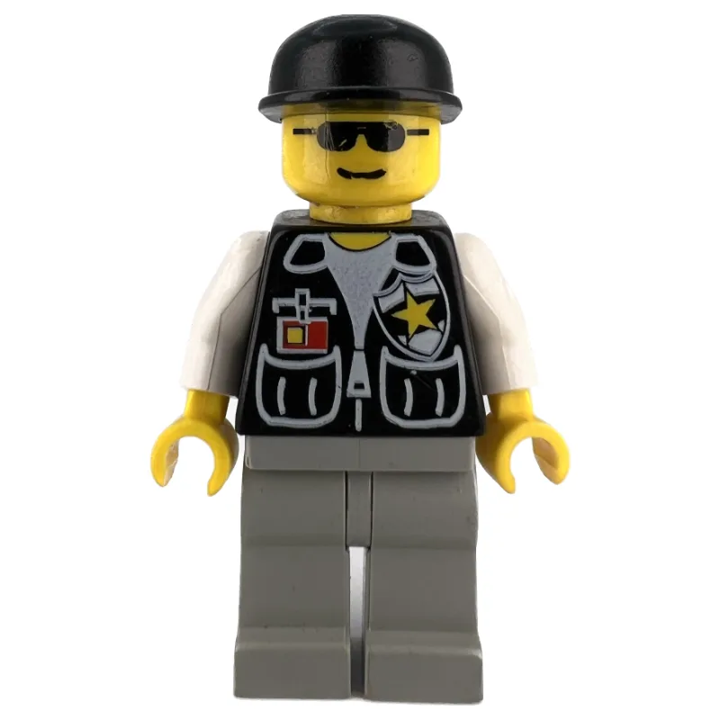Police - Black Torso, Light Grey Legs, Black… — minifigurine LEGO | Brick Broker