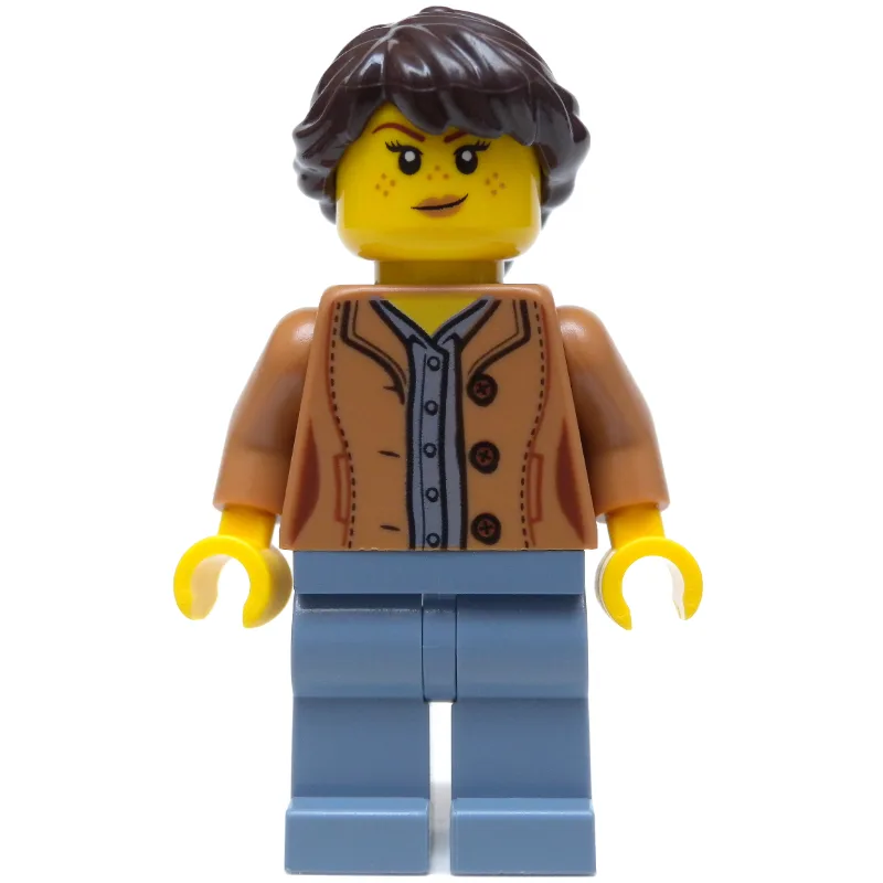 Woman, Medium Nougat Jacket, Sand Blue Legs,… — minifigurine LEGO | Brick Broker