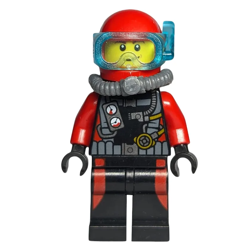 Diver Adam, Black and Red Wetsuit with Gauges… — minifigurine LEGO | Brick Broker