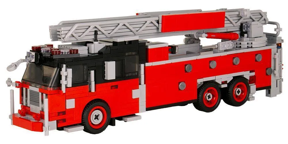 BlueBrixx Camion-échelle Seagrave rouge/noir (BB-101369) - prix | Brick Broker