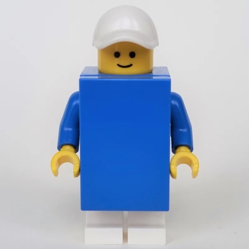 Brick Suit Boy - Blue 2 x 3 Tile, White Cap — minifigurine LEGO | Brick Broker