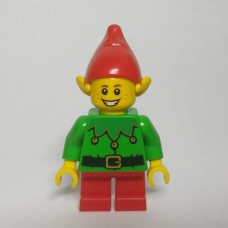 Elf - Bright Green Torso, Red Legs, Red Hat — minifigurine LEGO | Brick Broker