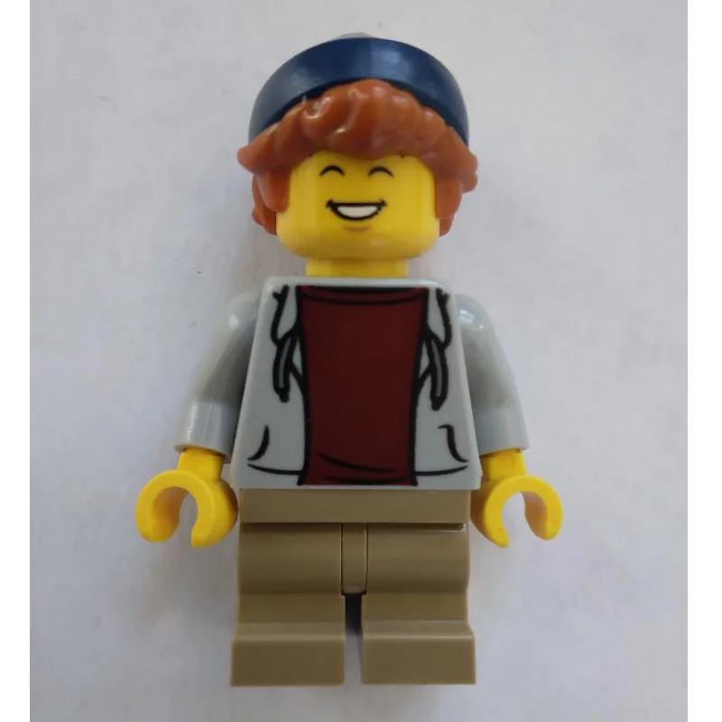 Kid, Light Bluish Grey Torso, Dark Tan Legs,… — minifigurine LEGO | Brick Broker