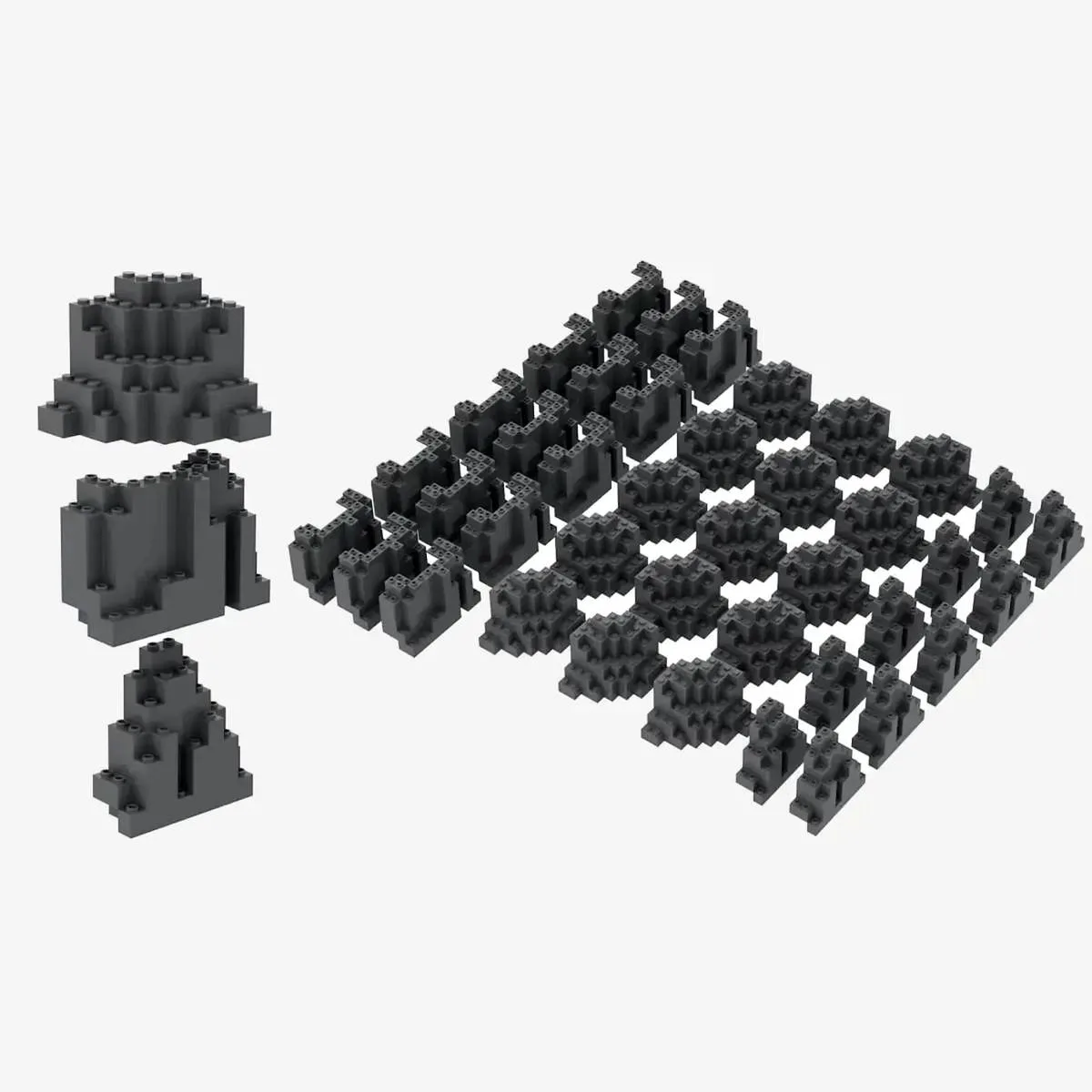 BlueBrixx Ensemble Brix Rock, gris bleu foncé (BB-401147) - prix | Brick Broker