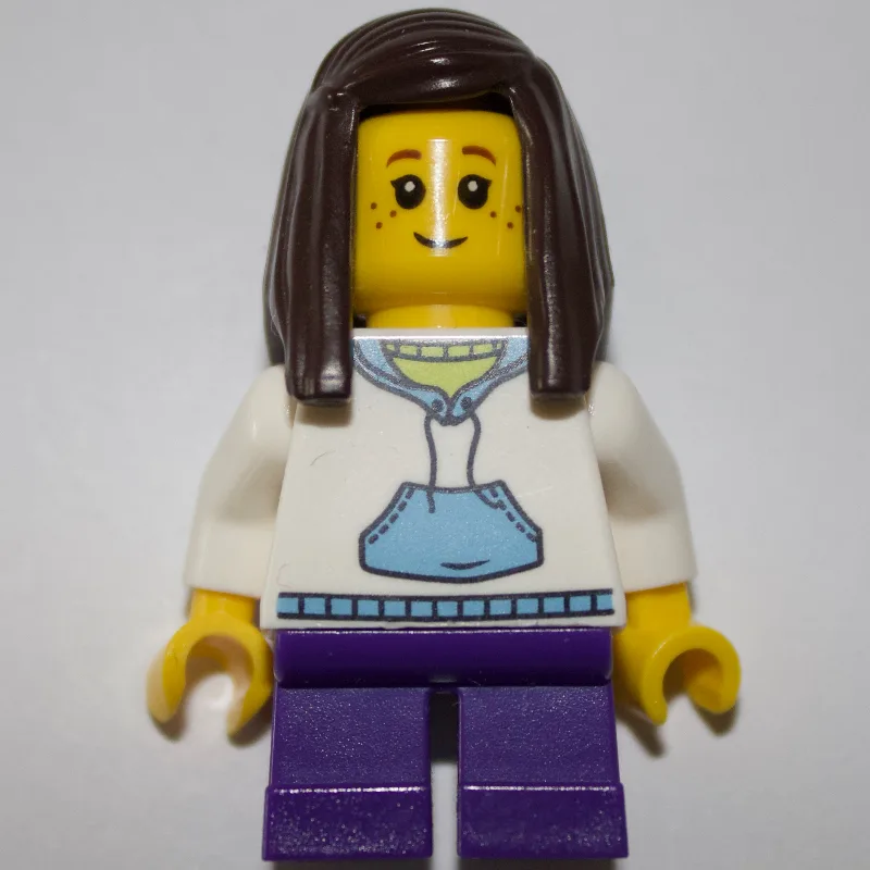 Kid - White Torso, Dark Purple Legs, Dark Bro… — minifigurine LEGO | Brick Broker