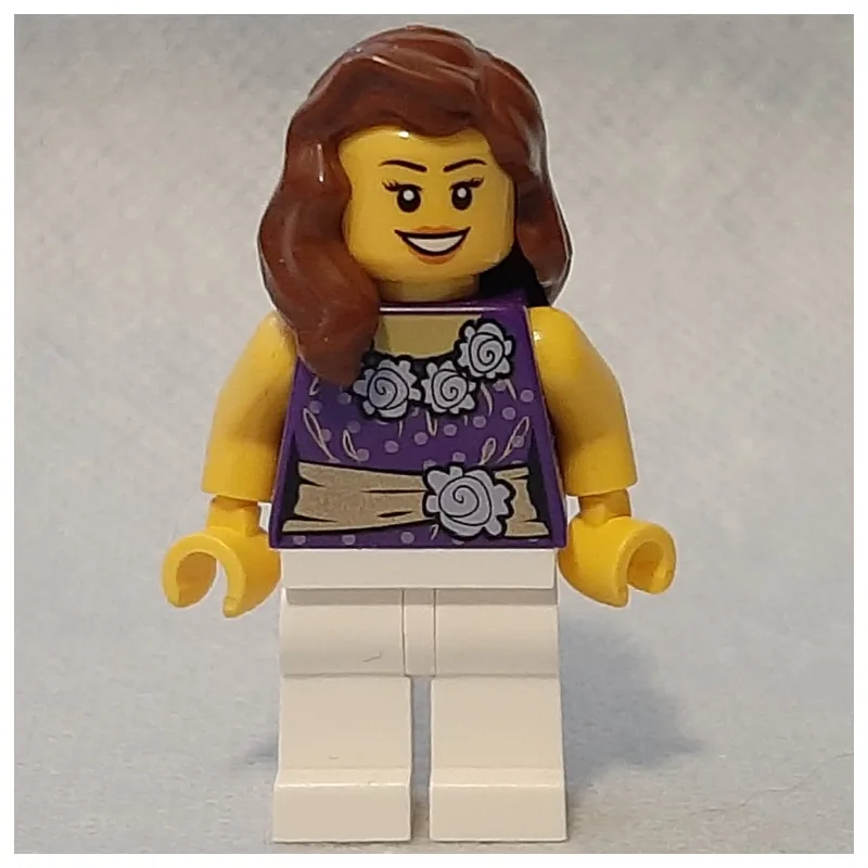 Dark Purple Torso, White Legs, Reddish Brown… — minifigurine LEGO | Brick Broker