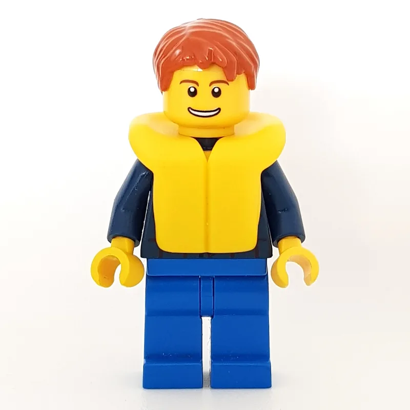 Man, Dark Blue Plaid Shirt, Blue Legs, Dark O… — minifigurine LEGO | Brick Broker