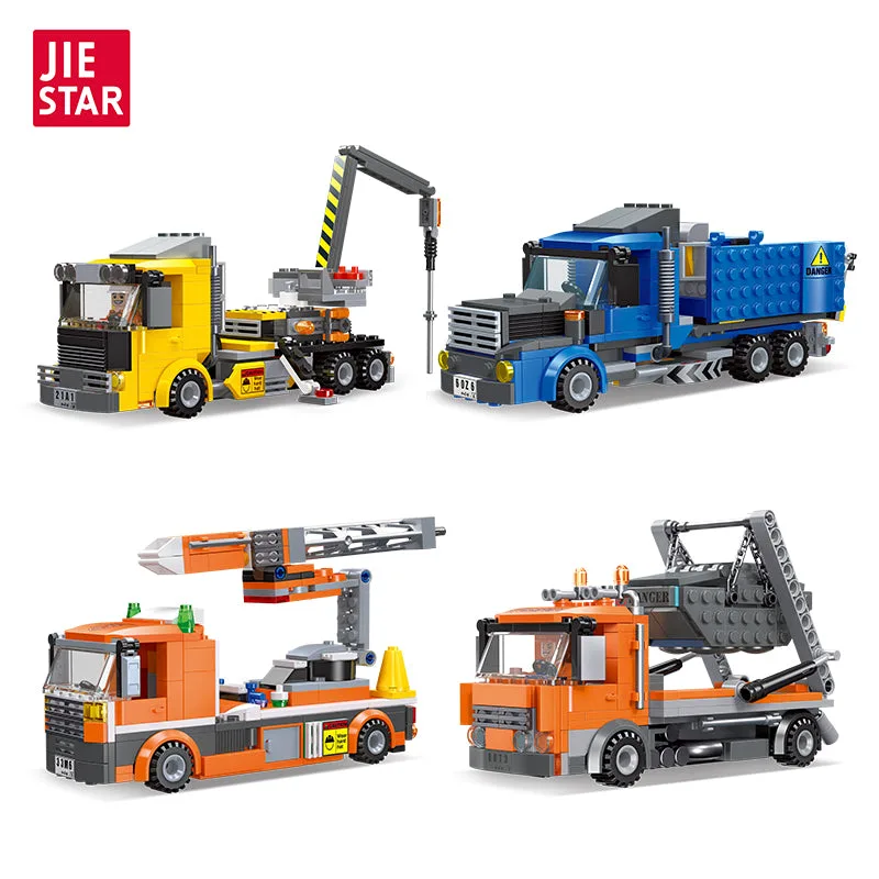 JIESTAR Lot de 4 véhicules de chantier (JS-51027) - prix | Brick Broker
