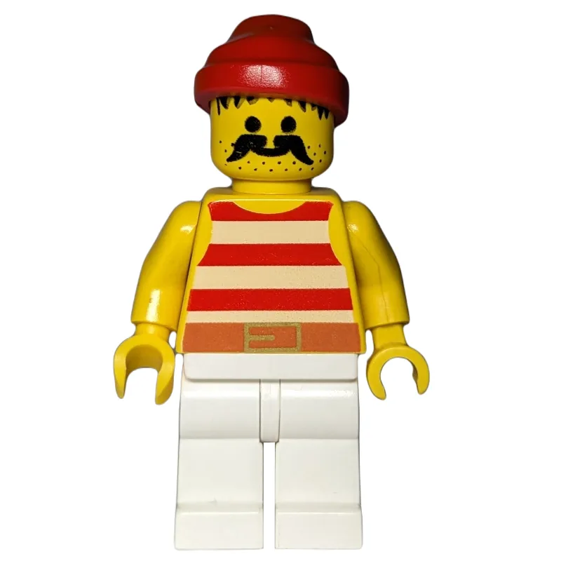 Pirate - Red Stripes, White Legs, Red Bandana… — minifigurine LEGO | Brick Broker