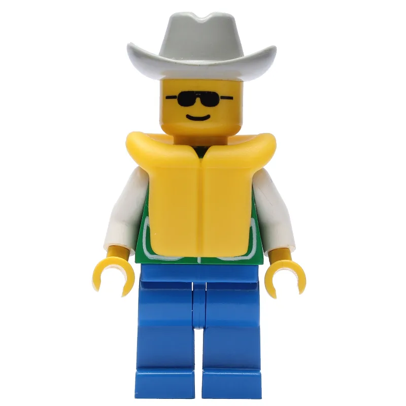 Man, Green Jacket, Blue Legs, Light Gray Cowb… — minifigurine LEGO | Brick Broker