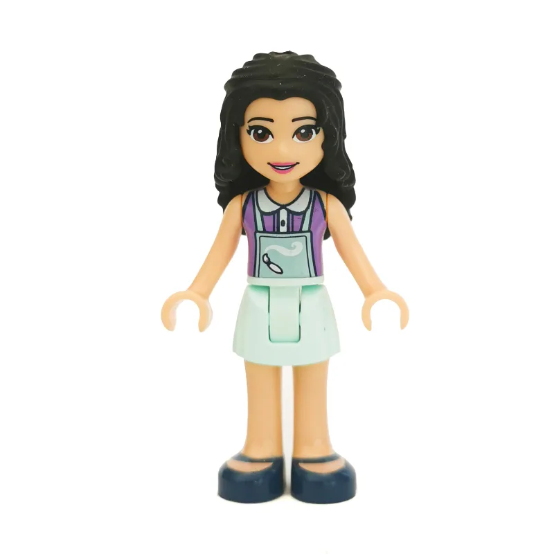 Emma - Medium lavender Top, Light Aqua Apron — minifigurine LEGO | Brick Broker