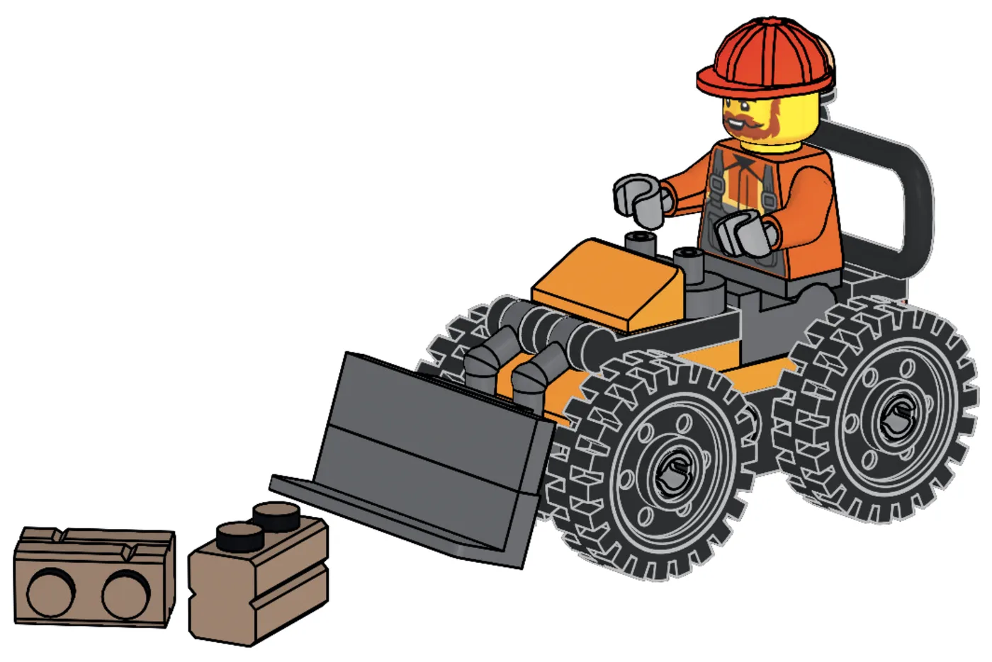 LEGO 951441 Ouvrier avec chargeuse sur pneus - prix | Brick Broker