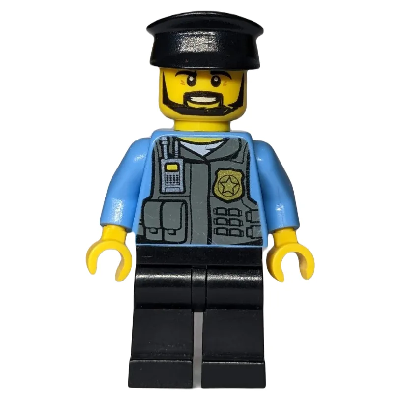 Policeman, Vest with Gold Badge, Radio, and P… — minifigurine LEGO | Brick Broker
