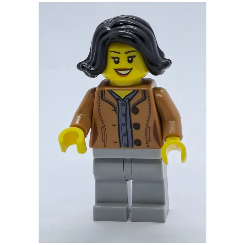 Woman, Medium Nougat Jacket, Light Bluish Gra… — minifigurine LEGO | Brick Broker