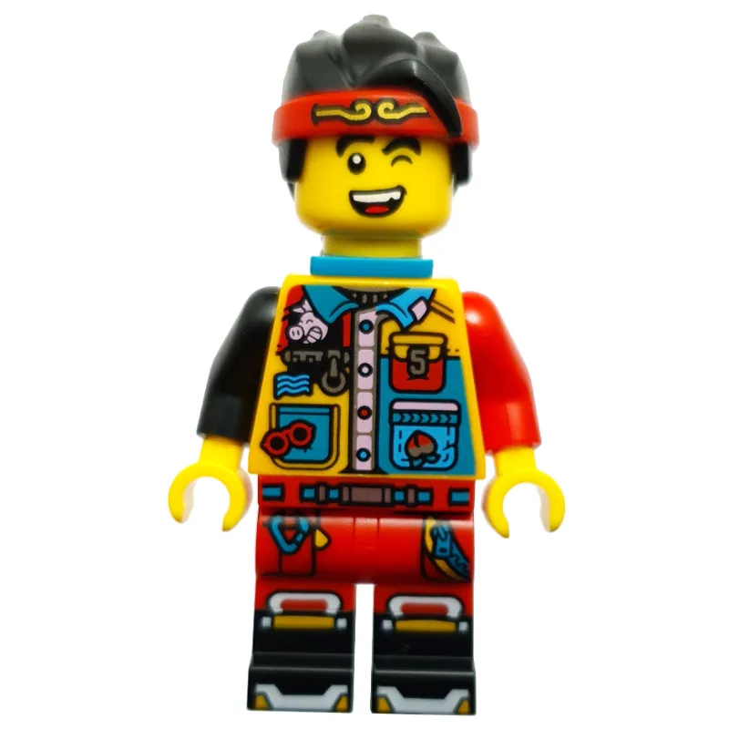 Monkie Kid, Dark Turquoise Neck Bracket, Wink… — minifigurine LEGO | Brick Broker