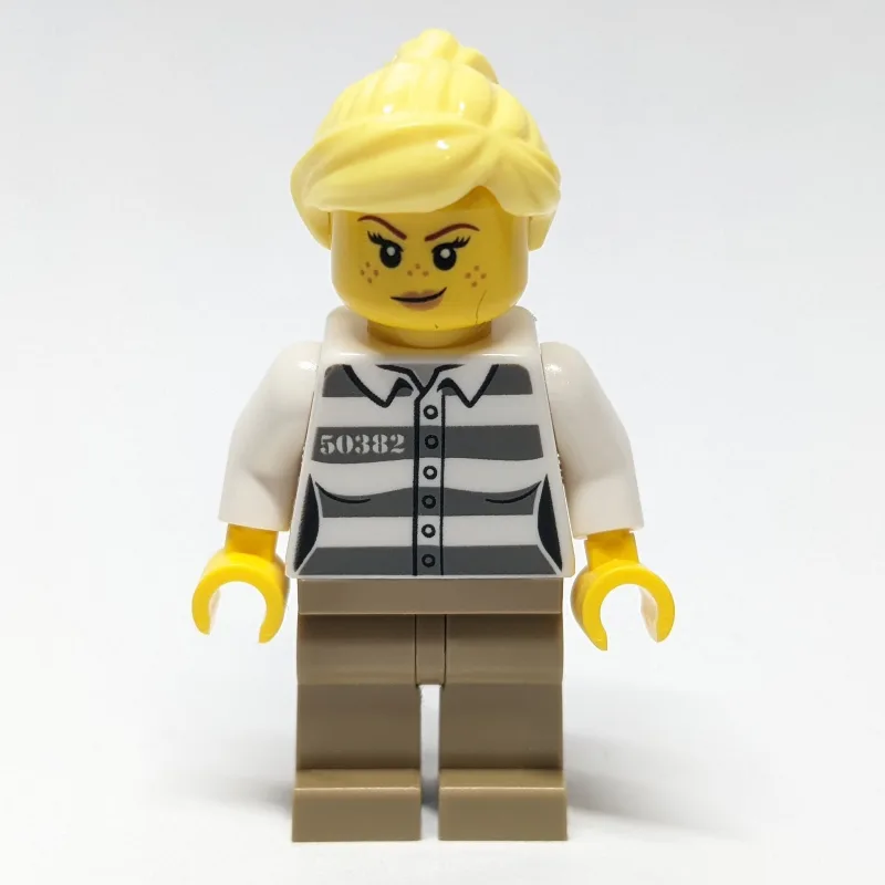 Criminal, Prison Shirt, Dark Tan Legs, Bright… — minifigurine LEGO | Brick Broker