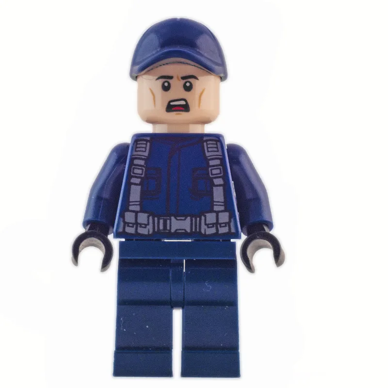 Guard in Dark Blue Cap, with Gray Straps — minifigurine LEGO | Brick Broker