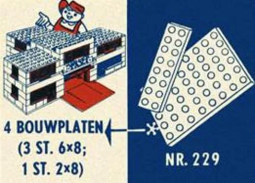 LEGO 229 Plaques 6 x 8 et 2 x 8 - prix et où acheter | Brick Broker