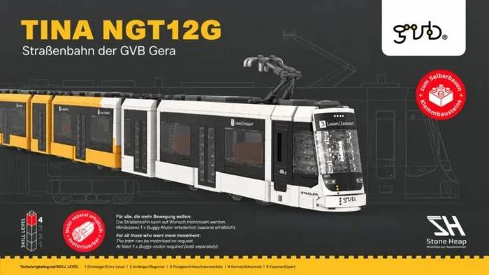 Stone Heap Stadler TINA NGT12G Straßenbahn (SH-2040) - prix | Brick Broker