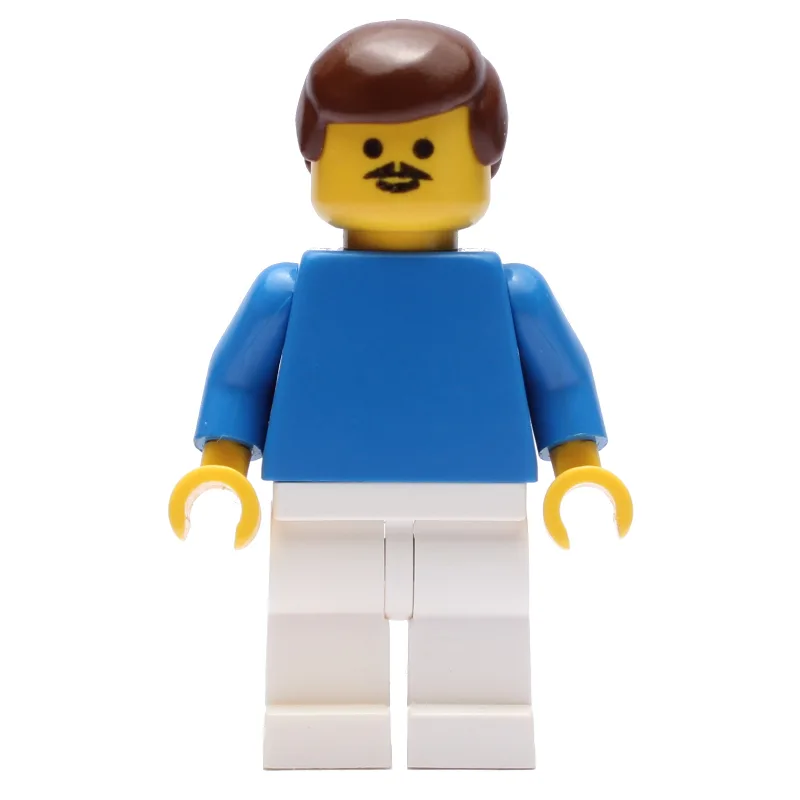 Soccer Player Blue Torso, White Legs, Brown H… — minifigurine LEGO | Brick Broker
