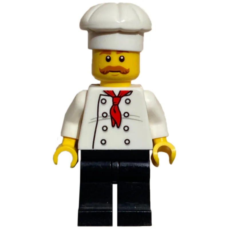 Chef, Red Neckerchief, Black Legs, Moustache — minifigurine LEGO | Brick Broker